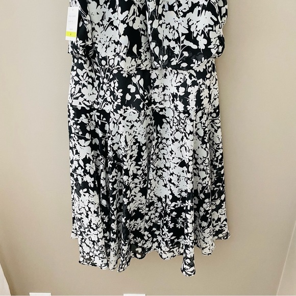 Just Taylor High Neck Floral Dress Black/White Sz 4 - Picture 11 of 11